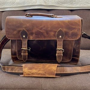 Distressed Leather Camera Bag